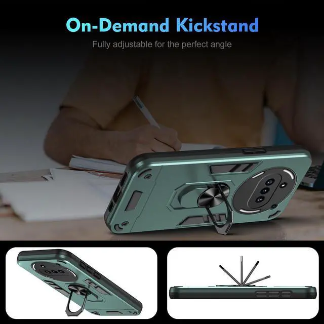 Alt view image 5 of 7 - TYJKeJi Case with Stander Fashion Cover KickStand Case For Nothing Phone 3a (Green)