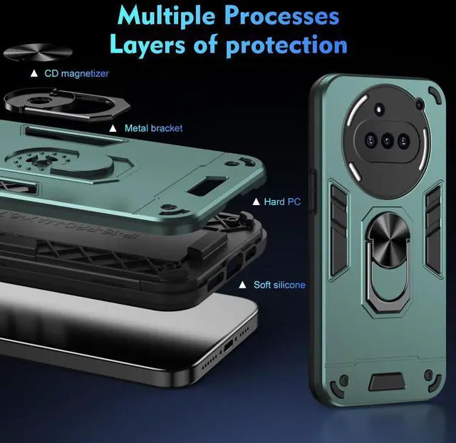 Alt view image 7 of 7 - TYJKeJi Case with Stander Fashion Cover KickStand Case For Nothing Phone 3a (Green)