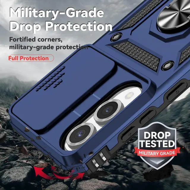 Alt view image 4 of 7 - TYJKeJi Case with Stander Fashion Cover KickStand Case For Samsung Galaxy S25 Edge (Blue)