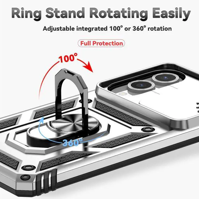 Alt view image 7 of 7 - TYJKeJi Case with Stander Fashion Cover KickStand Case For Samsung Galaxy S25 Edge (Silver)
