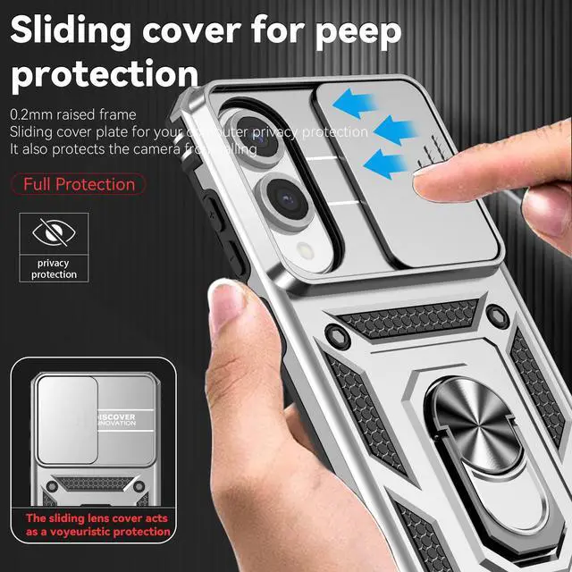Alt view image 5 of 7 - TYJKeJi Case with Stander Fashion Cover KickStand Case For Samsung Galaxy S25 Edge (Silver)