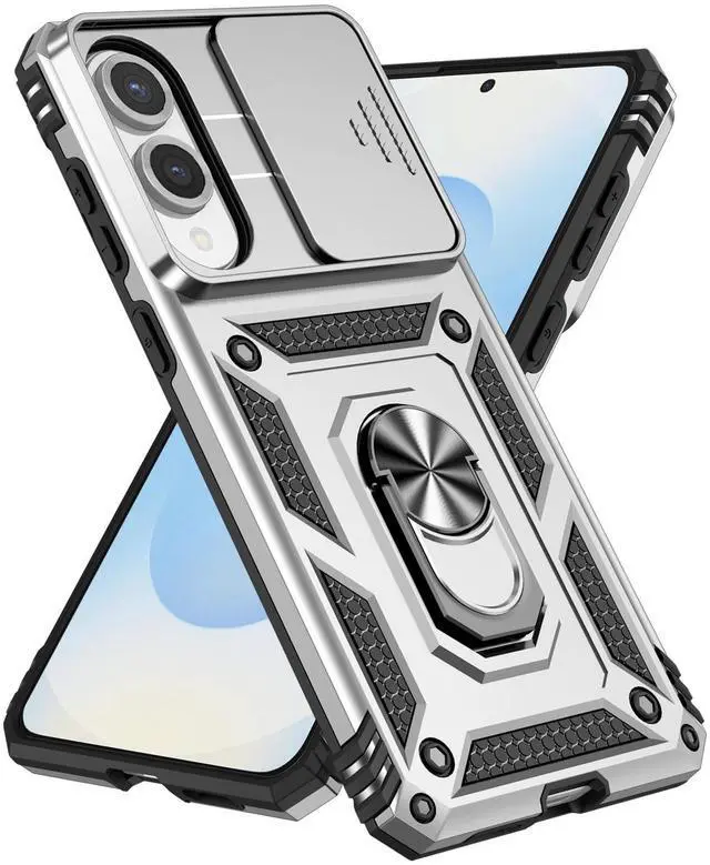 Alt view image 2 of 7 - TYJKeJi Case with Stander Fashion Cover KickStand Case For Samsung Galaxy S25 Edge (Silver)