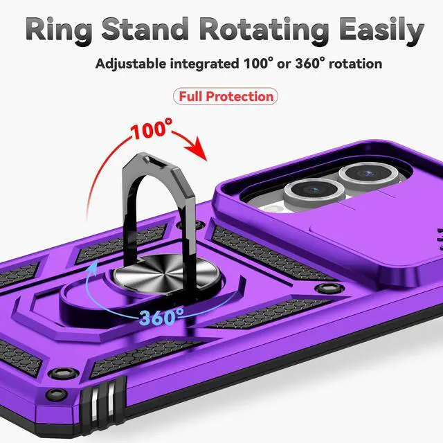 Alt view image 7 of 7 - TYJKeJi Case with Stander Fashion Cover KickStand Case For Samsung Galaxy S25 Edge (Purple)