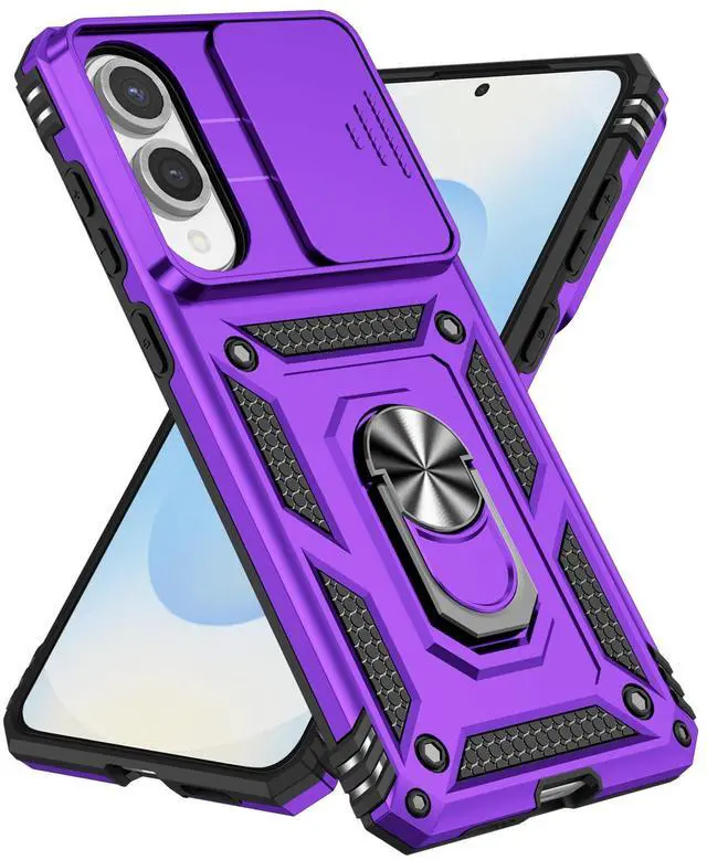 Alt view image 2 of 7 - TYJKeJi Case with Stander Fashion Cover KickStand Case For Samsung Galaxy S25 Edge (Purple)