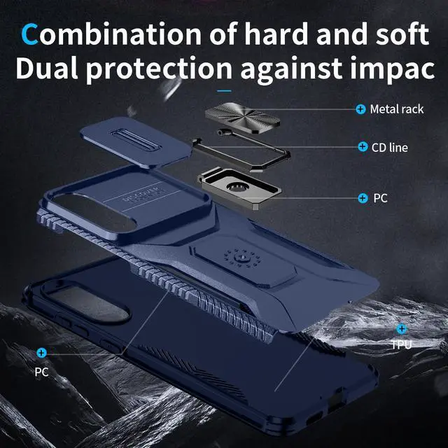 Alt view image 6 of 7 - TYJKeJi Case with Stander Holder Fashion Cover KickStand Case For Samsung Galaxy S25 Edge (Blue)
