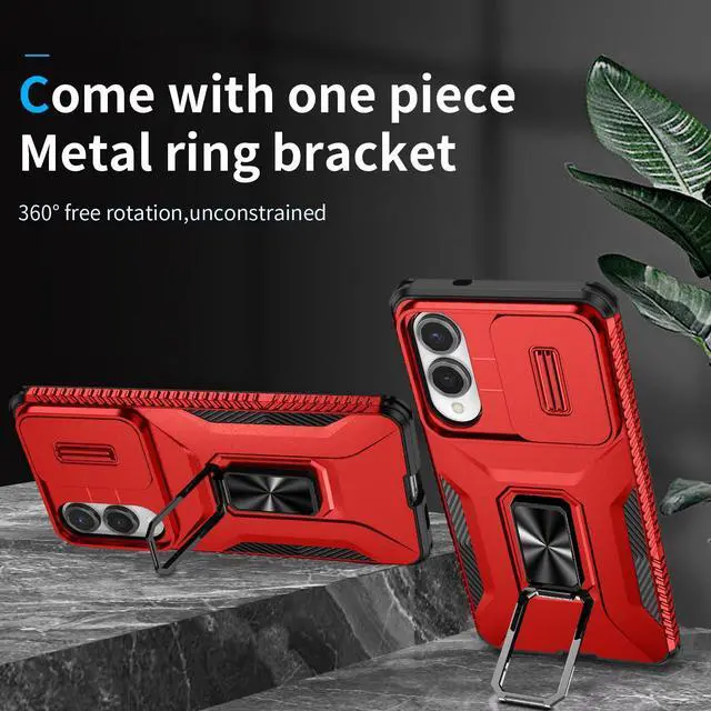 Alt view image 2 of 7 - TYJKeJi Case with Stander Holder Fashion Cover KickStand Case For Samsung Galaxy S25 Edge (Red)