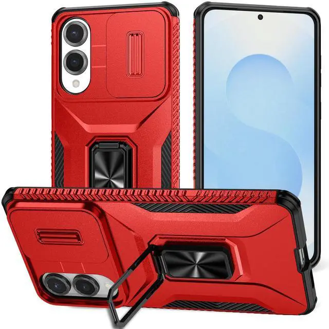 Main image of TYJKeJi Case with Stander Holder Fashion Cover KickStand Case For Samsung Galaxy S25 Edge (Red)