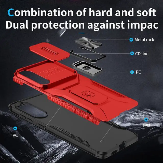 Alt view image 7 of 7 - TYJKeJi Case with Stander Holder Fashion Cover KickStand Case For Samsung Galaxy S25 Edge (Red)