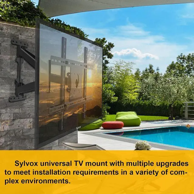 Alt view image 7 of 8 - Sylvox Full Motion Outdoor TV Wall Mount, TV Wall Mount for 40 inch to 75 inch, Flexible 6 Articulating Dual Arms, TV Bracket Max VESA 700x400mm, Holds up to 132lbs