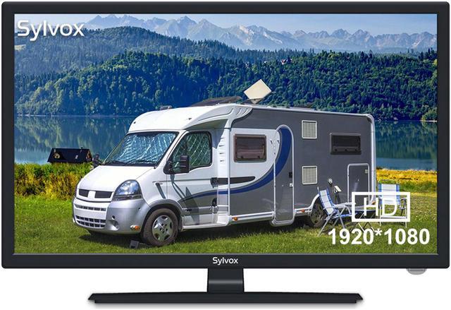 SYLVOX 27'' 12V Camping TV DVD Combo,1080P HD LED Portable TV with  Integrated ATSC Tuner, FM Radio, Audio Out, Hi-Fi Sound Speakers,Suitable  for