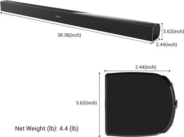 Alt view image 5 of 7 - SYLVOX 38'' SoundBar for Outdoor Smart TV, 2.0ch Wireless Subwoofer IP65 Waterproof Speaker, Bluetooth/HDMI/Optical/RCA/USB Connection, Suitable for Indoor and Outdoor use (ELF S2 Series)