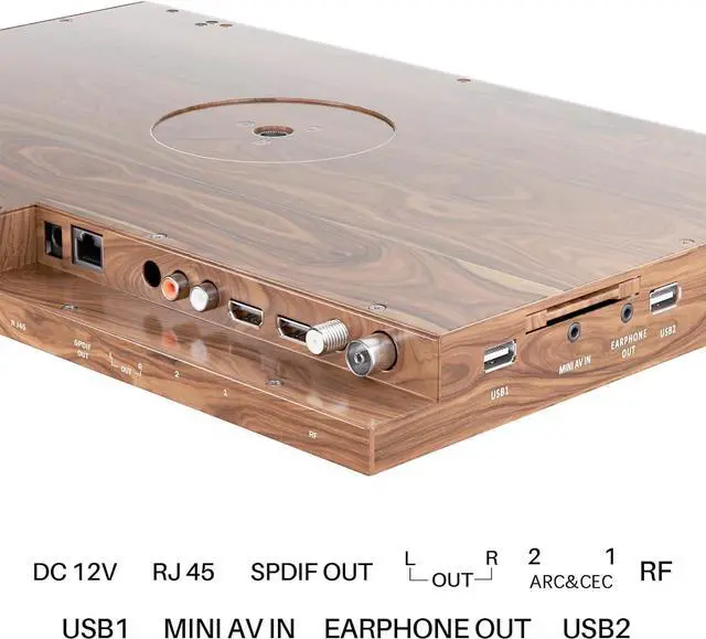 Alt view image 4 of 7 - SYLVOX 15.6" Flip Down Smart TV Under Cabinet TV Supports 360 Degree Rotation WiFi & Wireless Connection, Storage Design for Kitchen Bedroom RV Yacht (Wood Grain Color)