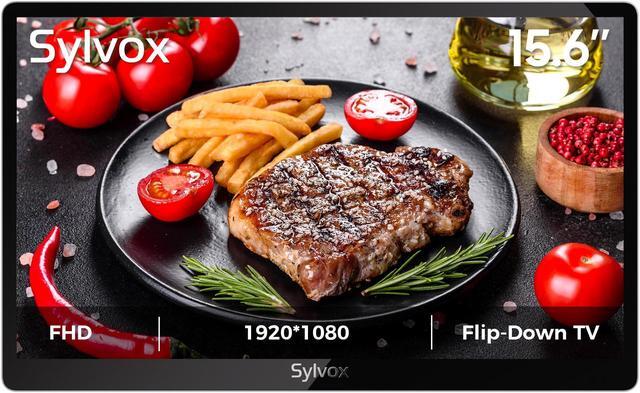 Main image of Sylvox 15.6 inch Kitchen TV, 1080P Full HD Under Cabinet TV, Flip-Down Small 12 Volt TV for Kitchen, RV