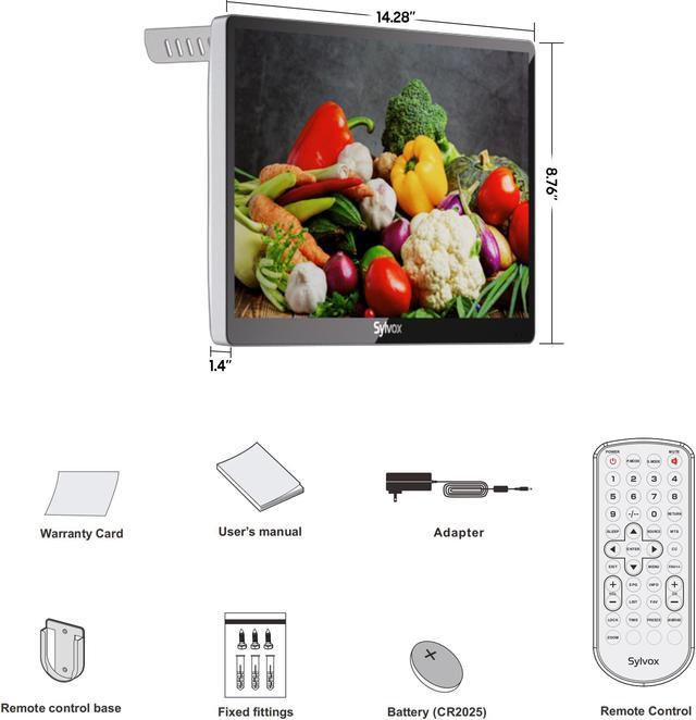 Alt view image 6 of 7 - Sylvox 15.6 inch Kitchen TV, 1080P Full HD Under Cabinet TV, Flip-Down Small 12 Volt TV for Kitchen, RV
