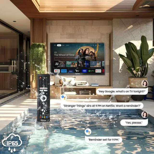 Alt view image 5 of 8 - SYLVOX Outdoor Smart TV, 43" Google TV with Dobly Atmos, Google Assistant, 4K 1000nits Outside Television, IP55 Waterproof TV for Partial Sun (Deck Pro 2.0 NEW)