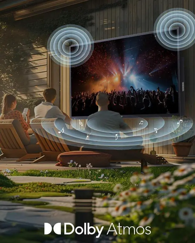Alt view image 7 of 8 - SYLVOX Outdoor Smart TV, 43" Google TV with Dobly Atmos, Google Assistant, 4K 1000nits Outside Television, IP55 Waterproof TV for Partial Sun (Deck Pro 2.0 NEW)