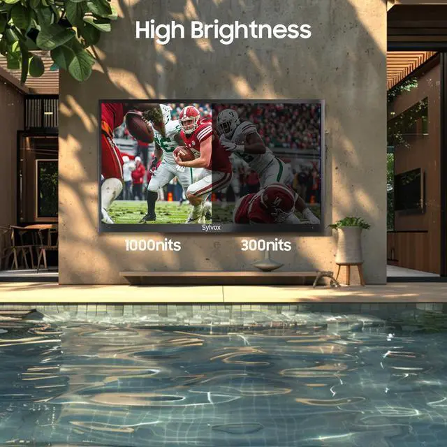 Alt view image 4 of 7 - SYLVOX Outdoor Smart TV, 55" Google TV with Dobly Atmos, Google Assistant, 4K 1000nits Outside Television, IP55 Waterproof TV for Partial Sun (Deck Pro 2.0 NEW)