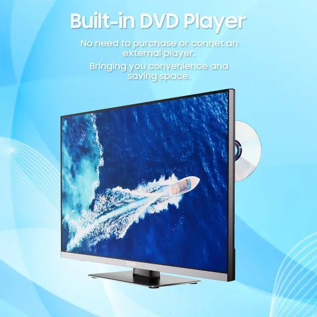 Alt view image 3 of 7 - SYLVOX 12 Volt TV, 22" Smart TV with DVD Player, 1080P Newest Google TV Support Download APPs with Google Assistant, AC/DC Powered TV for RV Camper Boat CoastalHome (Marine series)