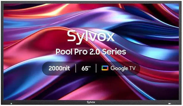 Main image of SYLVOX Outdoor TV, 65" Google TV with Dobly Atmos, Google Assistant, 4K 2000nits Full Sun Outside Television, IP55 Waterproof for All Weather (Pool Pro 2.0 NEW)