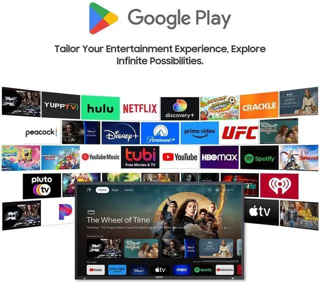 Alt view image 4 of 7 - SYLVOX Outdoor TV, 65" Google TV with Dobly Atmos, Google Assistant, 4K 2000nits Full Sun Outside Television, IP55 Waterproof for All Weather (Pool Pro 2.0 NEW)