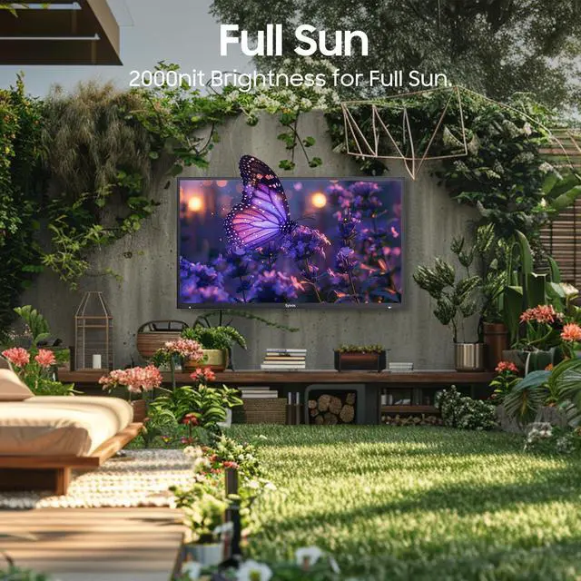 Alt view image 2 of 7 - SYLVOX Outdoor TV, 75" Google TV with Dobly Atmos, Google Assistant, 4K 2000nits Full Sun Outside Television, IP55 Waterproof for All Weather (Pool Pro 2.0 NEW)