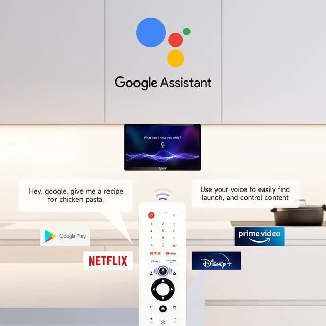 Alt view image 4 of 8 - SYLVOX Kitchen TV, 15.6 inch Smart TV with Google System, 1080P FHD Small TV Rotated & Foldable Support Google Assistant WiFi Bluetooth Under Cabinet TV for Kitchen, Bedroom, RV Camper (Mini Smart)