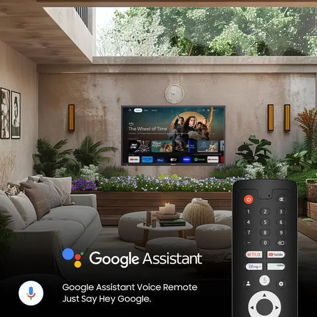 Alt view image 6 of 7 - SYLVOX Smart Outdoor TV, 55'' 4K 1000nits QLED Waterproof TV, Newest Google TV with Dolby Atmos, All Weatherproof TV for Partial Sun (Deck Pro QLED 2.0 New)