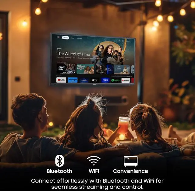 Alt view image 6 of 7 - SYLVOX Smart Outdoor TV, 75'' 4K 1000nits QLED Waterproof TV, Newest Google TV with Dolby Atmos, All Weatherproof TV for Partial Sun (Deck Pro QLED 2.0 New)