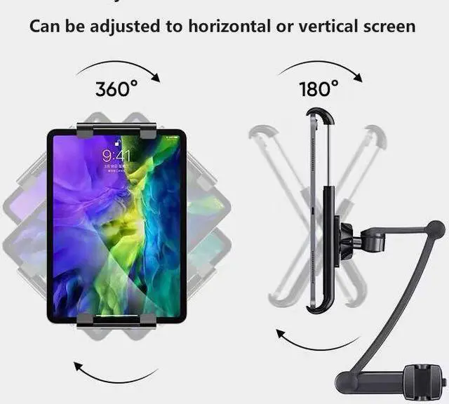 Alt view image 3 of 7 - Tablet Holder for Car, iPad Headrest Bracket, Adjustable Phone Mount for car Back Seat,Suitable for 4.7-13 inch Electronic Screen,Adjustable Distance and Viewing Angle, Rotating Screen