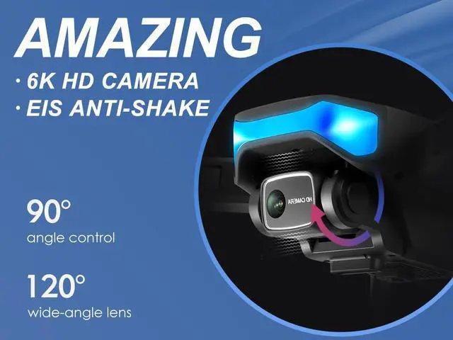 Alt view image 5 of 7 - 5G GPS Drone with Brushless Motor and Dual 4K HD Cameras with EIS Anti Shake,RC Quadcopter for Adults,Real-time Transmission of Pictures and Videos,Altitude Hold,Trajectory Flight,Smart Follow Me