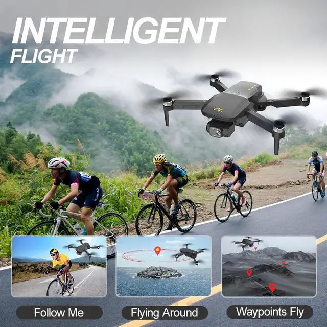 Alt view image 4 of 7 - GPS Drone with Camera 4K,3-axis Gimbal, FPV Quadcopter for Adults , Brushless Motor, 60 Mins Flight Time, Support TF Card,5GHz WiFi Transmission, Follow Me, Auto Return Home