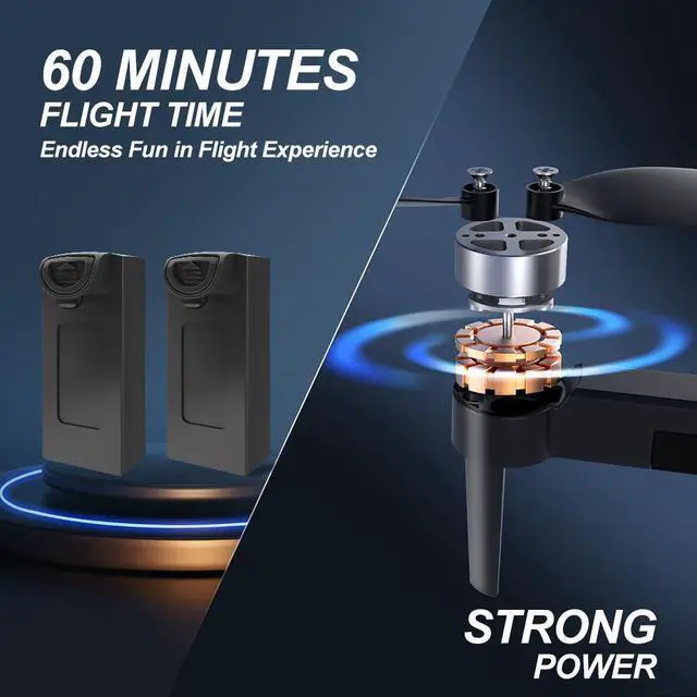 Alt view image 6 of 7 - GPS Drone with Camera 4K,3-axis Gimbal, FPV Quadcopter for Adults , Brushless Motor, 60 Mins Flight Time, Support TF Card,5GHz WiFi Transmission, Follow Me, Auto Return Home
