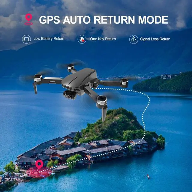Alt view image 6 of 7 - Foldable GPS Drone with 4K 3-axis Gimbal Camera, Adults Brushless Motor FPV Quadcopter, 56 Mins Flight Time on Two Batteries, Support TF Card