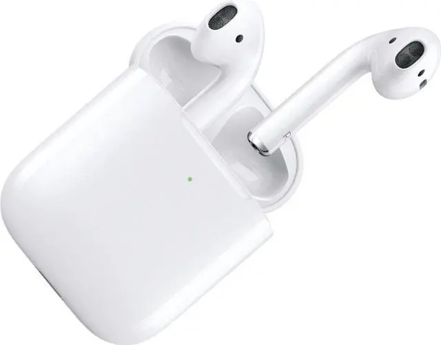 Alt view image 15 of 19 - Apple AirPods 2 White with Charging Case In Ear Headphones MV7N2AM/A