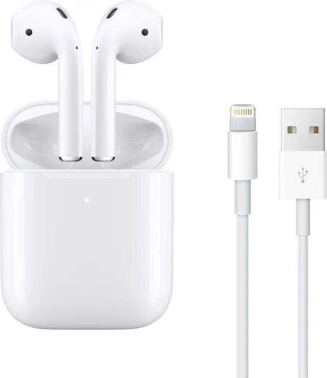 Alt view image 18 of 19 - Apple AirPods 2 White with Charging Case In Ear Headphones MV7N2AM/A