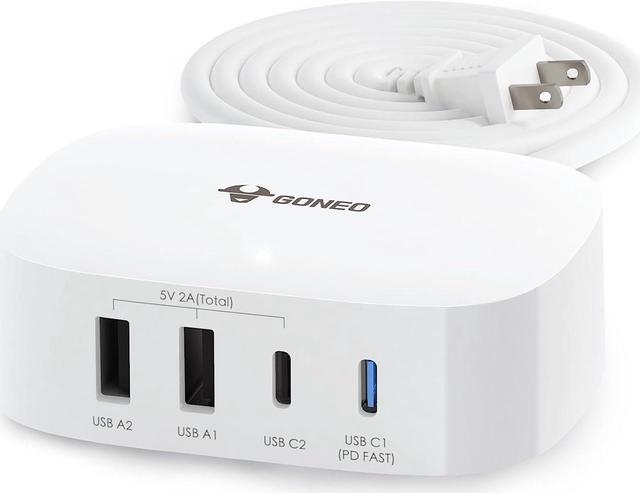 Main image of GONEO USB C Charger 30W Charging Station with Type C Ports USB C Charger Block 6ft Power Cord USB C Wall Charger for Multiple Devices Compatible with iPhone 14, Galaxy, iPad,Tablets Smartphones