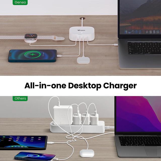 Alt view image 6 of 8 - GONEO USB C Charger 30W Charging Station with Type C Ports USB C Charger Block 6ft Power Cord USB C Wall Charger for Multiple Devices Compatible with iPhone 14, Galaxy, iPad,Tablets Smartphones