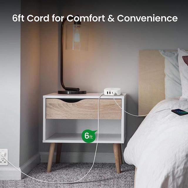 Alt view image 7 of 8 - GONEO USB C Charger 30W Charging Station with Type C Ports USB C Charger Block 6ft Power Cord USB C Wall Charger for Multiple Devices Compatible with iPhone 14, Galaxy, iPad,Tablets Smartphones