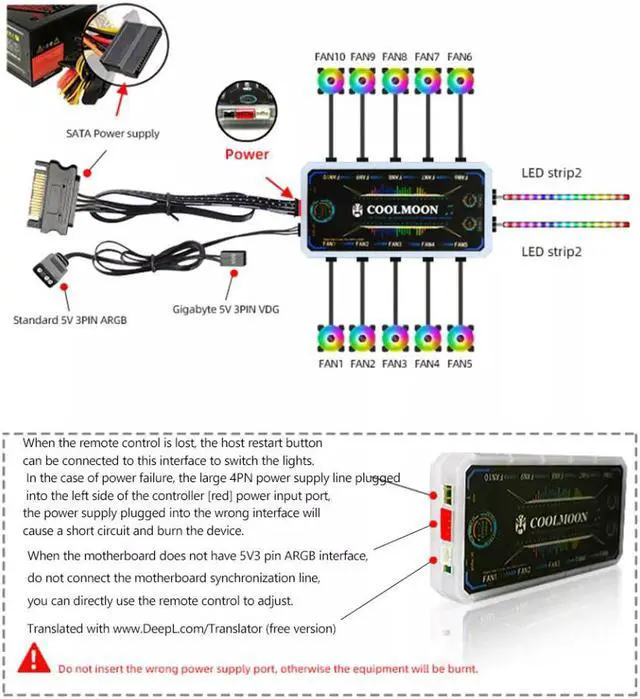 Alt view image 5 of 7 - NewStyp 5V 3Pin ARGB Fans PC CPU Cooler Water Cooling 120mm Replace Computer Case Cooling RGB 12V 4Pin PWM Fan Accessories White 4 Packs