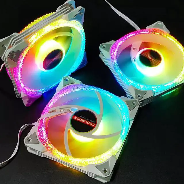 Alt view image 6 of 7 - NewStyp 5V 3Pin ARGB Fans PC CPU Cooler Water Cooling 120mm Replace Computer Case Cooling RGB 12V 4Pin PWM Fan Accessories Pink 3 Packs