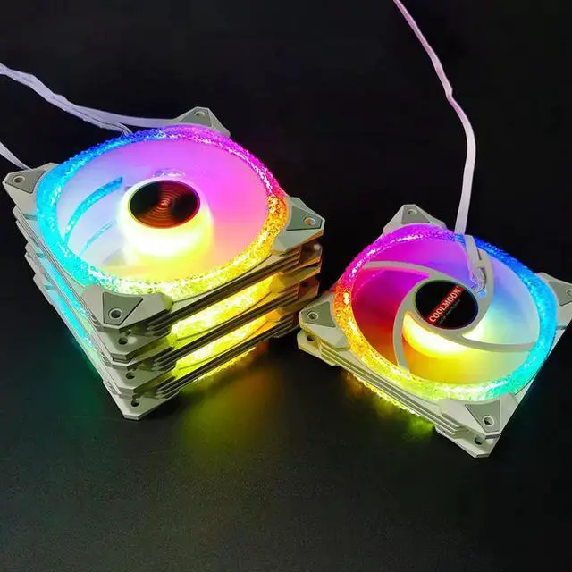 Alt view image 7 of 7 - NewStyp 5V 3Pin ARGB Fans PC CPU Cooler Water Cooling 120mm Replace Computer Case Cooling RGB 12V 4Pin PWM Fan Accessories Pink 4 Packs