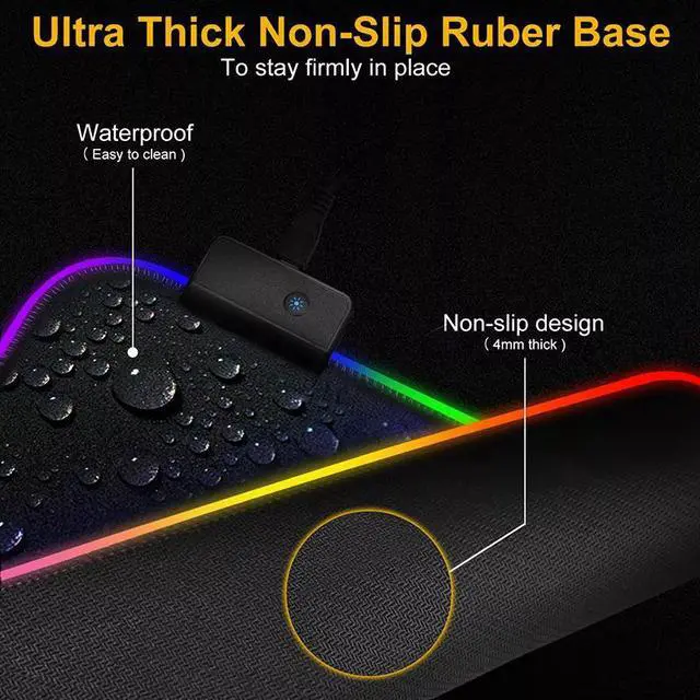 Alt view image 6 of 7 - NewStyp Gaming Mouse Pad Computer Mousepad RGB Large Mouse Pad Gamer XXL Mouse Carpet Big Mouse Pad PC Desk Play Mat with Backlit