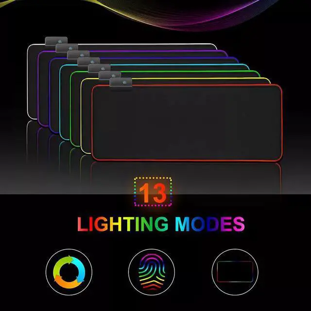 Alt view image 6 of 7 - NewStyp Gaming Mouse Pad Computer Mousepad RGB Large Mouse Pad Gamer XXL Mouse Carpet Big Mouse Pad PC Desk Play Mat with Backlit 300*250mm