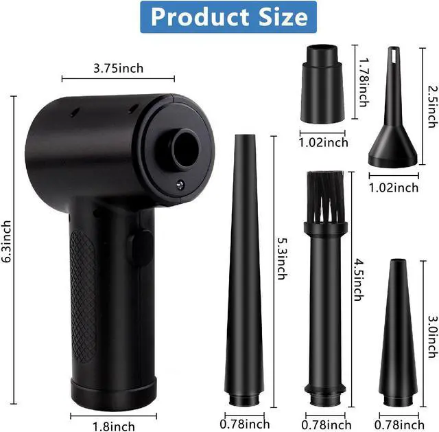 Alt view image 2 of 7 - NEWSTYP Cordless Air Duster, 6000mAh 51000RPM 3-Gear Computer Cleaning Duster, Replaces Compressed Air Cans, Electric Cordless Air Duster for Computer Keyboard Electronics Cleaning