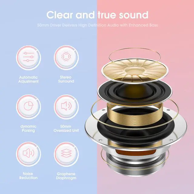 Alt view image 5 of 7 - NEWSTYP Gamers Headset Cute Cat Ear Headphones With Microphone Gaming Headset HD Noise Reduction Over-ear Head Beam For PC Computer Laptop