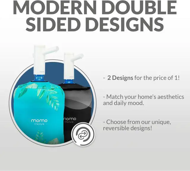 Alt view image 4 of 7 - 5 Gallon Bottle Sleeve Reversible, Durable Cooling Neoprene (Wetsuit Material) Insulation Slick Elegant Design Large 5gal Bottle Cover Accessory Momo Sleeve by Momo Lifestyle (Americana)