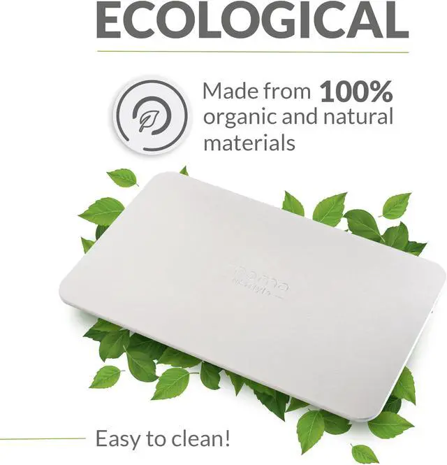 Alt view image 7 of 7 - Diatomaceous Earth Bath Mat, Momo Lifestyle Absorbent Fast Drying Bath Mat Nonslip Non Scratching Bath Stone Eco-Friendly Slick Design 23.6 X 15.4 X 0.4 Inches - Drytomita (Graphite Grey)
