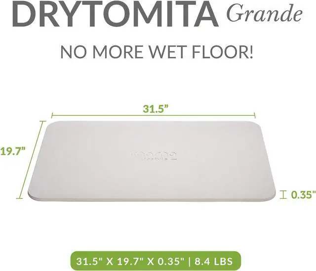 Alt view image 3 of 4 - Momo Lifestyle LARGE Stone Bath Mat (31.5 X 19.7 Inches) Drytomita GRANDE (Linen Grey Color) Diatomaceous Earth Bath Mat, Non-Slip Super Absorbent Quick Drying Eco-Friendly Bath Mat Stone 1 Pack