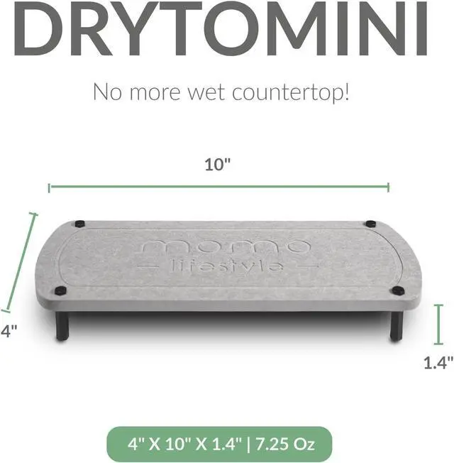 Alt view image 2 of 7 - Momo Lifestyle Bathroom Stone Sink Caddy, Fast Drying Ultra Absorbent Eco-Friendly Diatomaceous Earth Drytomini Countertop Rack Organizer