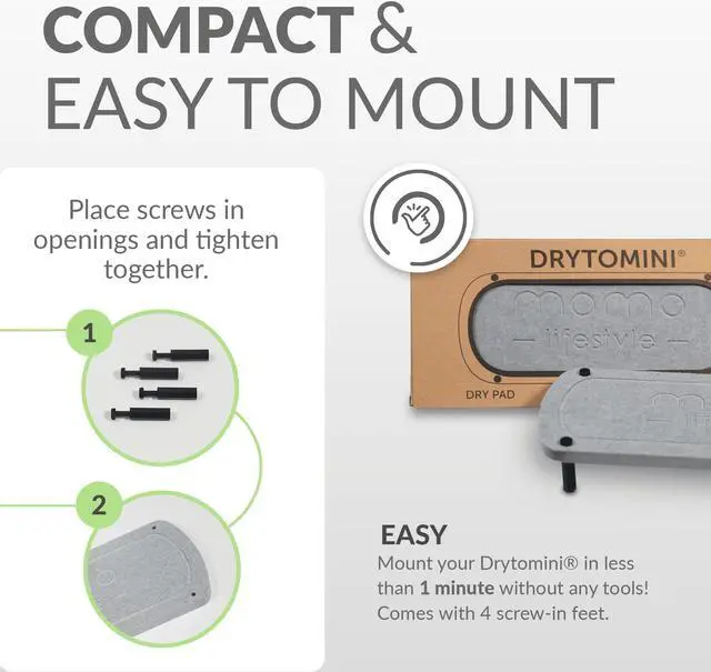 Alt view image 6 of 7 - Momo Lifestyle Bathroom Stone Sink Caddy, Fast Drying Ultra Absorbent Eco-Friendly Diatomaceous Earth Drytomini Countertop Rack Organizer